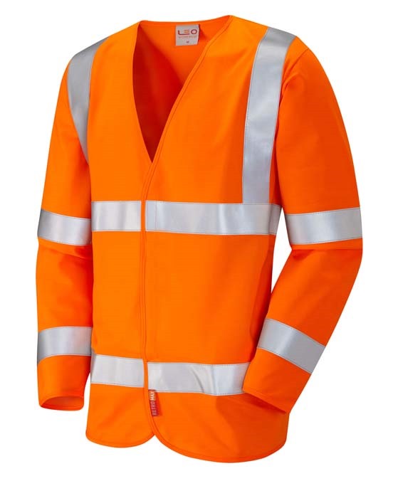 LEO WORKWEAR PARKHAM ISO 20471 Cl 3 LFS Sleeved Waistcoat (EN 14116)